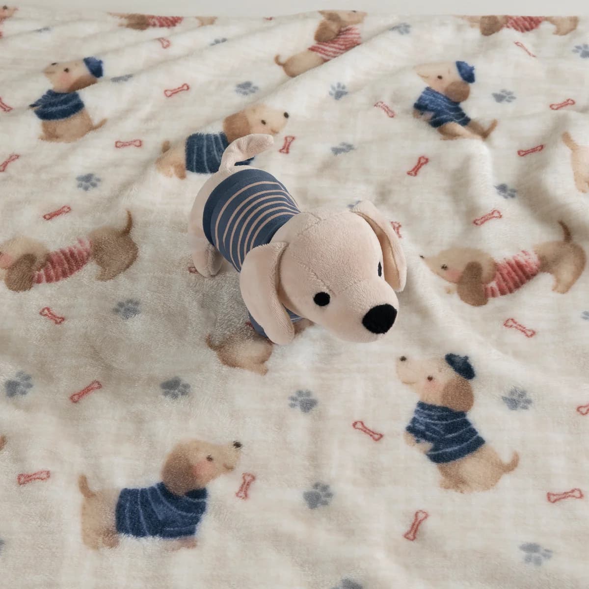 Cobertor Baby Ligero PUPPY incluye peluche, tamaño Carriola