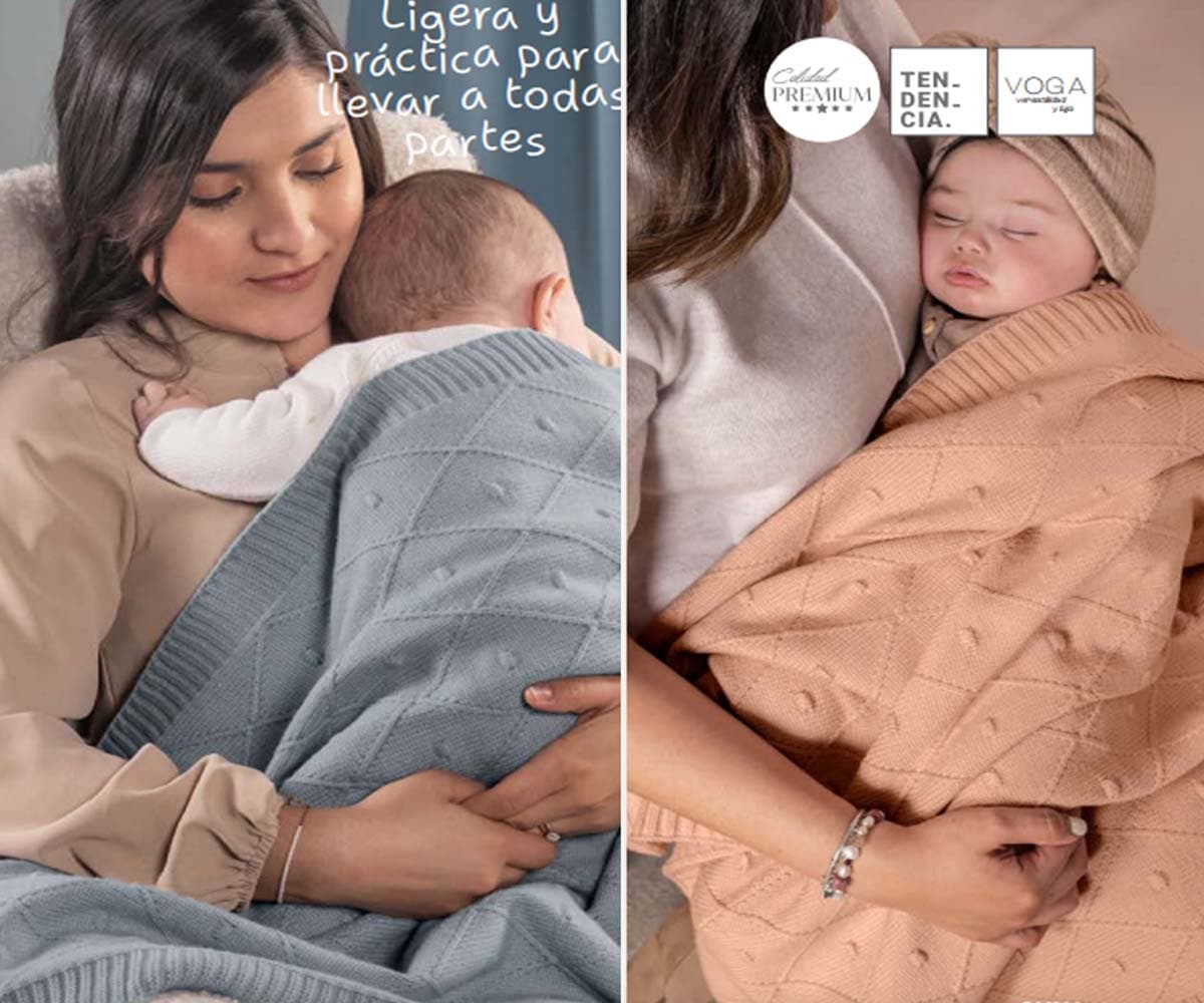 Cobija ó Frazada Baby VOGA Rosa ó Azul