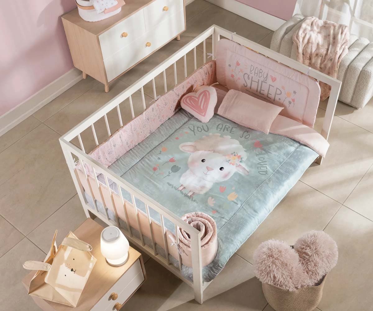 Juego de Cuna Baby SHEEP doble vista, incluye 6 piezas