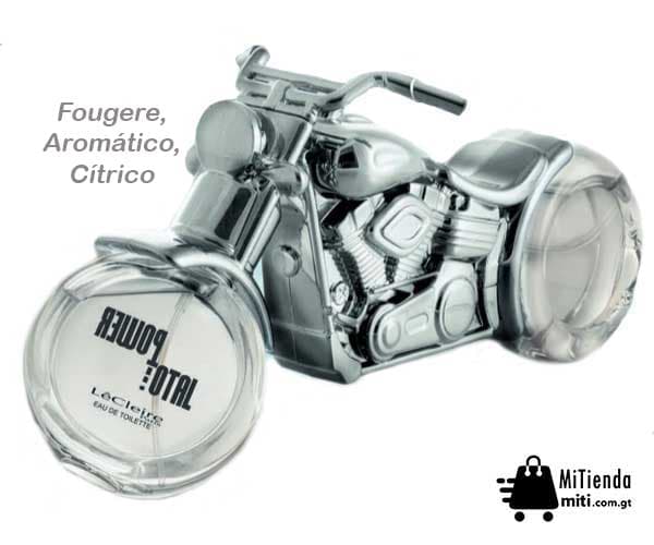 Eau de Toilette POWER TOTAL de LeCleire, diseño motocicleta de 100 mL